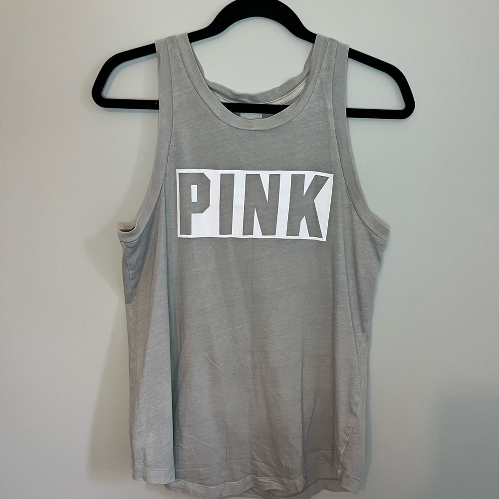 PINK Victoria Secret Athletic Top - Grey Sleeveless - x-Small